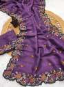 Designer soft crunchy pure silk saree with Heavy embroidery work thumb 13