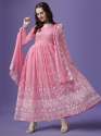 Ethereal Georgette Stitched Anarkali Gown With Dupatta thumb 1