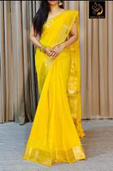 Floral Crafed Pure Georgette saree with Designer Sequnce 