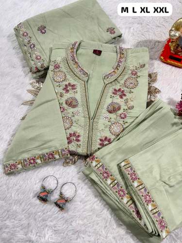Roman Queen Attire Soft Silk Kurti With Plazo set