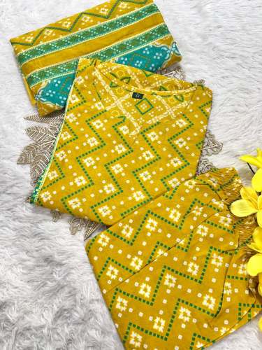 Roman Royale Attire Cotton Fabric Kurti With Pant With Cotton