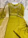 Noore Roman Silk Kurti With Pant With Latkan Dupatta Set thumb 10
