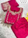 Noore Roman Silk Kurti With Pant With Latkan Dupatta Set thumb 14