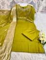 Noore Roman Silk Kurti With Pant With Latkan Dupatta Set thumb 8
