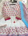 Tassel Tale Anarkali Kurta Set With Cotton Pant with Pant With Malmal Dupatta Set thumb 11