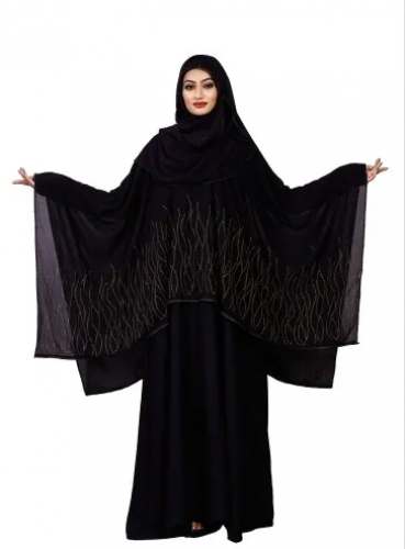 Women Long Fancy Burqa by Jsdc Inc