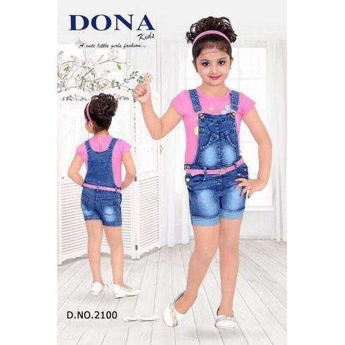  Kids Girls Short Dungaree by S N Apparel