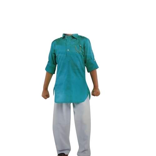Plain Cotton Kids Kurta Pajama