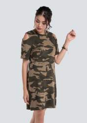 Camouflage Print Mini Dress
