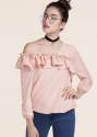 Cross ruffle style top