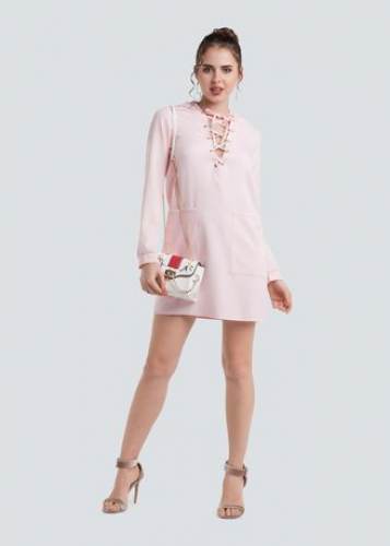 Lace up stylish mini dress