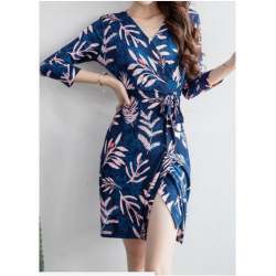 Printed wrap dress
