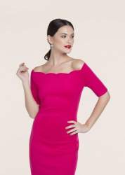 Scalloped Off-Shoulder Dress