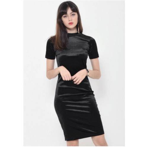velvet midi dress