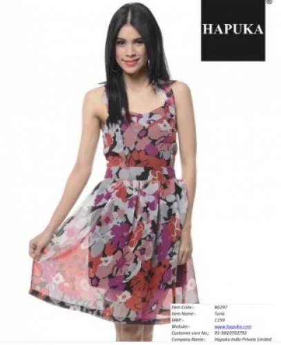 Floral Printed One Piece Western Dress  by Hapuka India Pvt Ltd