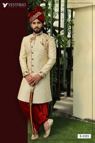 Mens Groom Wedding Sherwani by Vestirio Ethnic Wear