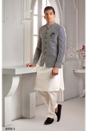 Mens Three Piece Indo Western Outfit