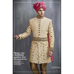 Cotton Embroidery Work Sherwani