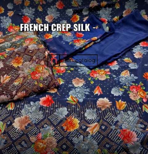 New French Crepe Silk Fabric  by Solanki Textiles