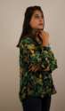 green printed  floral tops