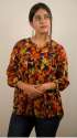 orange printed floral top