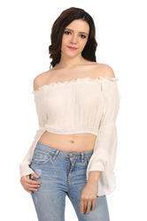 ladies off crop top