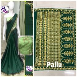 classy look green saree