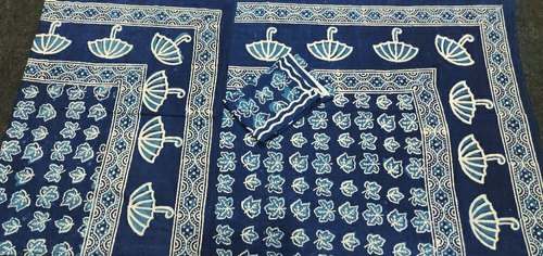 hand block printed bedsheet with pillow cover by Girraj Textiles