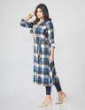 Blue Check Rayon Kurtis thumb 1