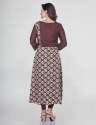 Fancy Brown Cotton Printed Kurtis thumb 2