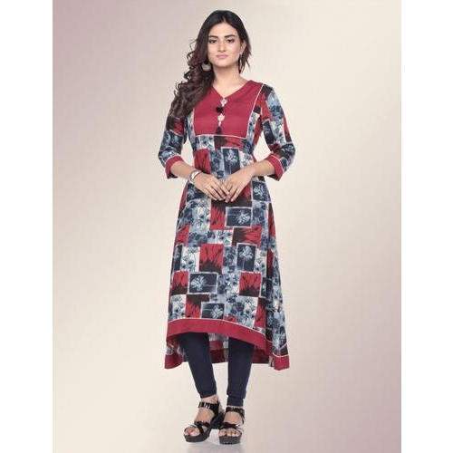 Maroon Printed Kurtis by Dressing Trendz Pvt Ltd