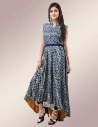 Sleeveless Rayon Printed Kurtis