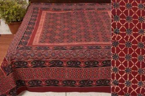 Ajrakh Block cotton Printed Bed Sheet by J K Fab Crafts