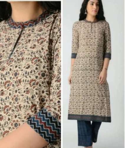  Casual Wear Collar Neck Straight Cotton Kurtis by J K Fab Crafts