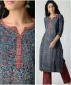  Casual Wear Collar Neck Straight Cotton Kurtis thumb 1