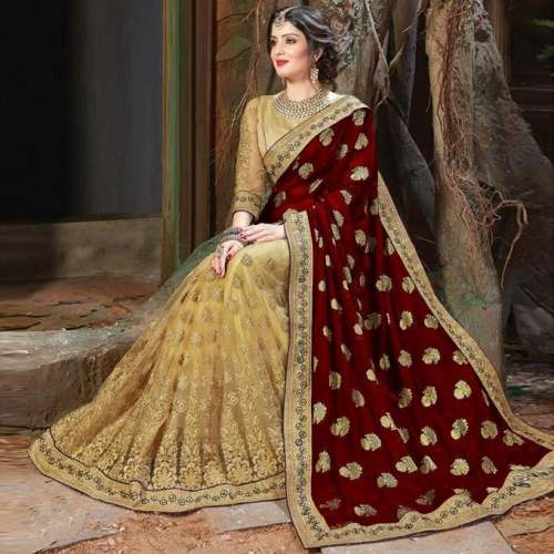 bridal net saree by Sonica Sarees