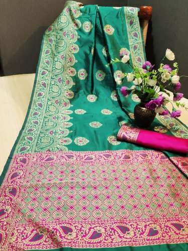 Fancy Banarasi Silk Saree by Baba Ramdev Textile