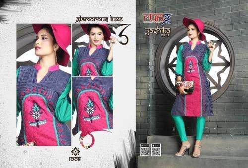 Embroidered Cotton Kurti-yashika vol 6