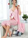 Bridal 3pcs Night Wear set Robe Capri and Top by Skin Value 