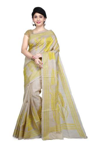 Designer Kantha Stitch Silk Saree