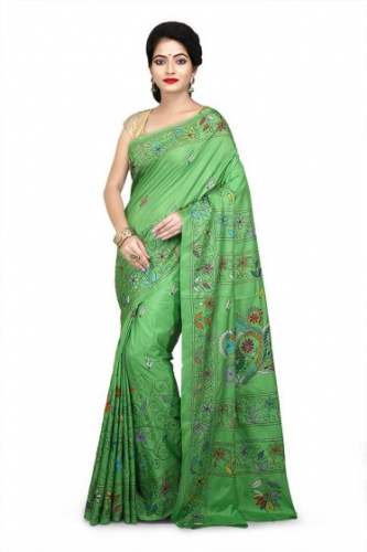 Trendy Kantha Silk Saree by Banglarsare Handloom Udyog