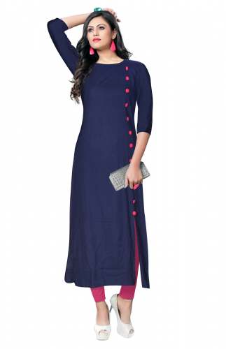 Rayon plain  kurti by krishna creation