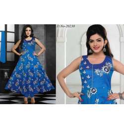 Blue Embroidery  Anarkali Suits