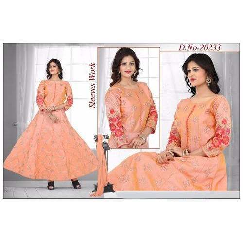 Embroidered 3\4 sleeve Anarkali