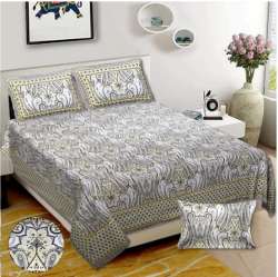  Indigo Block cototn Double Printing Bedsheet