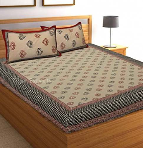 Buy Tiger Exports Jaipuri Printed Bedsheet by Tiger Exports