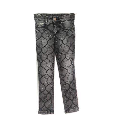 girls printed jeans