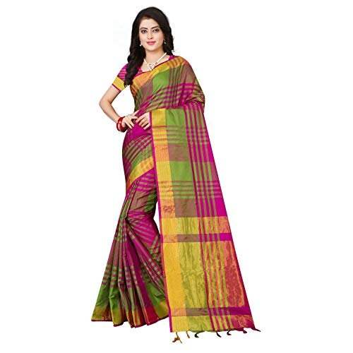 Fancy Silk Cotton Checks saree by Uday Tex