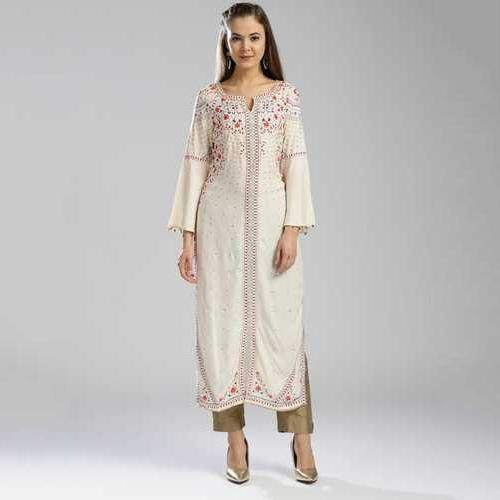 Stylish long Embroidered Kurti  by Uday Tex