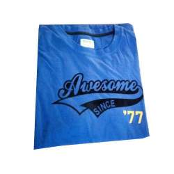 Men Blue Round Neck T-Shirt